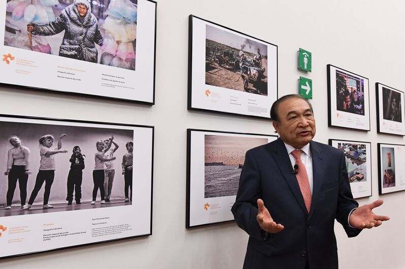 Генеральный директор мексиканского агентства Notimex Алехандро Рамос Эскивель на открытии выставки  конкурса имени Стенина в Мехико.