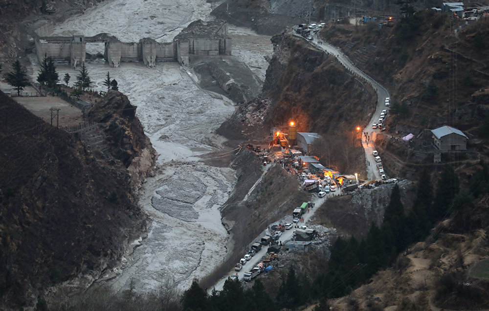Сход ледника в индийском штате Уттаракханд India, Uttarakhand Glacier flooding