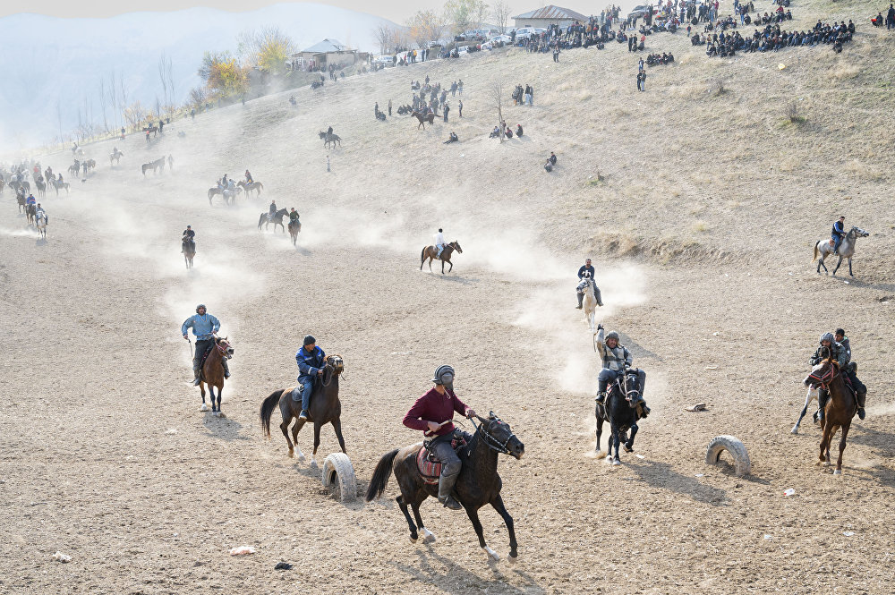 Buzkashi, the most popular Tajik game